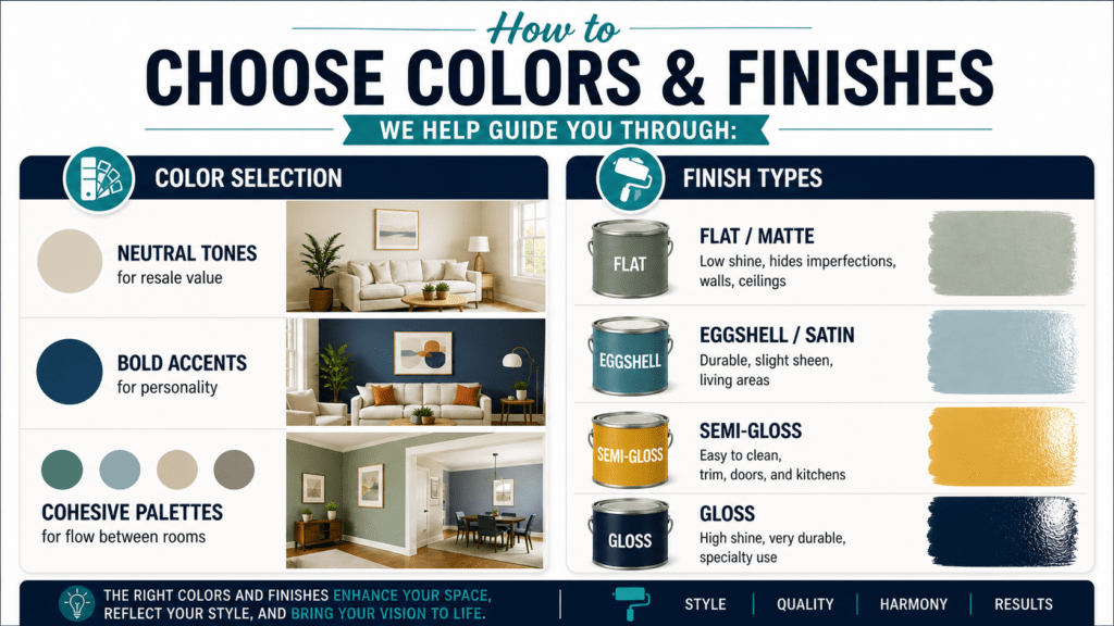 EXPERT PAINTERS GUIDE TO CHOOSING PAINT COLORS AND FINISHES