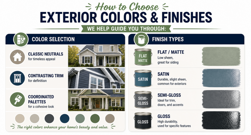 HOW TO CHOOSE EXTERIOR PAINT COLORS AND FINISHES