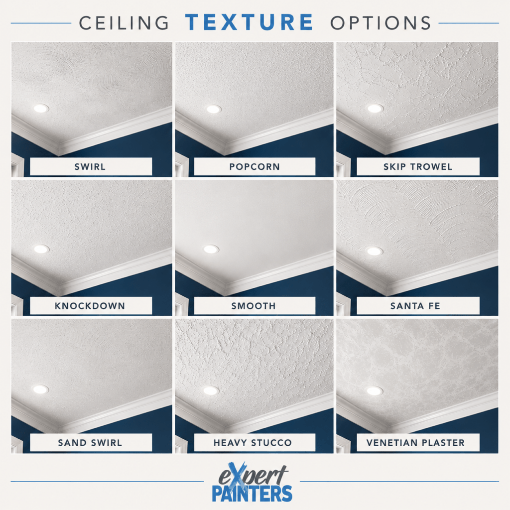 expert painters textured ceiling application chart of ceiling styles
